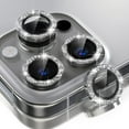thumbnail image 1 of Allytechgroup Compatible for Apple iPhone 16 Pro Camera Lens Protector Bling, 9H Tempered Glass Camera Cover Screen Protector Metal Ring Decoration Accessories, Silver, 1 of 6