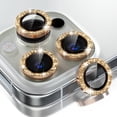 thumbnail image 1 of Allytechgroup Compatible for Apple iPhone 16 Pro Max Camera Lens Protector Bling, 9H Tempered Glass Camera Cover Screen Protector Metal Ring Decoration Accessories, Gold, 1 of 5
