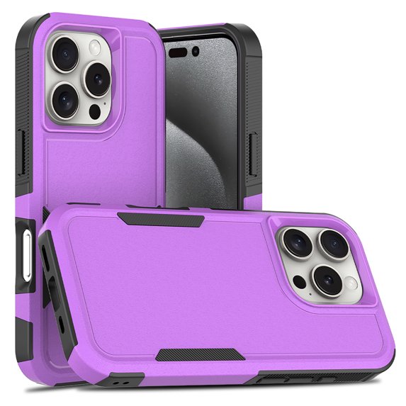 Allytechgroup Compatible for Apple iPhone 16 Pro, Rugged Shockproof Military Grade Protection Dual Layers Hard PC TPU Phone Case for iPhone 16 Pro, Purple