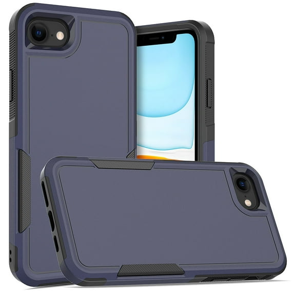 Compatible for Apple iPhone 16e/17e, Rugged Shockproof Military Grade Protection Dual Layers Hard PC TPU Phone Case for iPhone 16e/17e, Darkblue