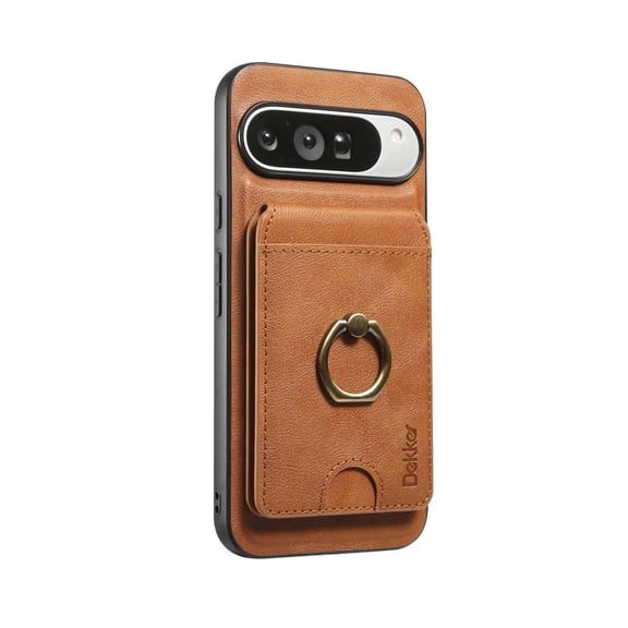 Allytechgroup Compatible with Google Pixel 10A Wallet Case with Credit Card Slot, Detachable Cards Holder Support Wireless Charging Military Grade Drop Protection for Women Men, Brown