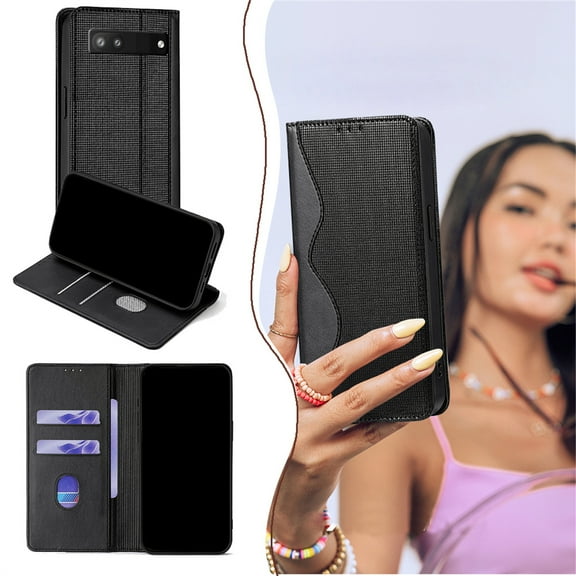 Allytechgroup Compatible with Google Pixel 8A with Card Holder, RFID Blocking PU Leather Flip Wallet Phone Case with Stand Shockproof Back Cover for Google Pixel 8A, Black