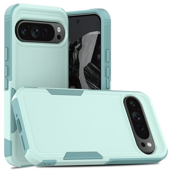 Allytechgroup Compatible for Google Pixel 9 / 9 Pro, Rugged Shockproof Military Grade Protection Dual Layers Hard PC TPU Phone Case for Google Pixel 9 / 9 Pro, Mint