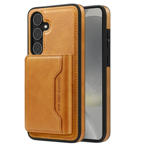 Allytechgroup Compatible with Magsafe 2 in 1 Detachable Samsung Galaxy S22 Wallet Case, PU Leather RFID Blocking Flip Kickstand with Card Holder for Samsung Galaxy S22, Brown