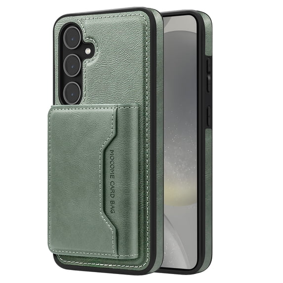 Allytechgroup Compatible with Magsafe 2 in 1 Detachable Samsung Galaxy S25+ Wallet Case, PU Leather RFID Blocking Flip Kickstand with Card Holder for Samsung Galaxy S25+, Green