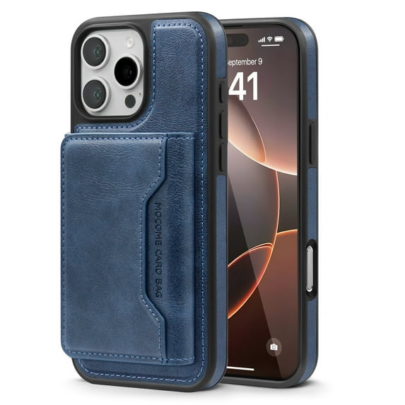 Allytechgroup Compatible Magsafe 2 in 1 Detachable iPhone 13 Wallet Case, PU Leather RFID Blocking Flip Kickstand with Card Holder for Apple iPhone 13, Blue