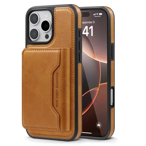 Allytechgroup Compatible Magsafe 2 in 1 Detachable iPhone 15 Plus Wallet Case, PU Leather RFID Blocking Flip Kickstand with Card Holder for Apple iPhone 15 Plus, Brown