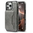 thumbnail image 1 of Allytechgroup Compatible Magsafe 2 in 1 Detachable iPhone 15 Pro Wallet Case, PU Leather RFID Blocking Flip Kickstand with Card Holder for Apple iPhone 15 Pro, Gray, 1 of 9
