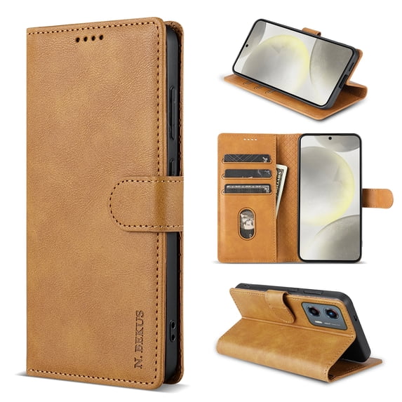 Allytechgroup Compatible with Motorola G Stylus 5G (2024) Wallet Case, PU Leather Flip Case with Card Holders RFID Blocking Shockproof Protective Phone Cover for Women Men, Brown