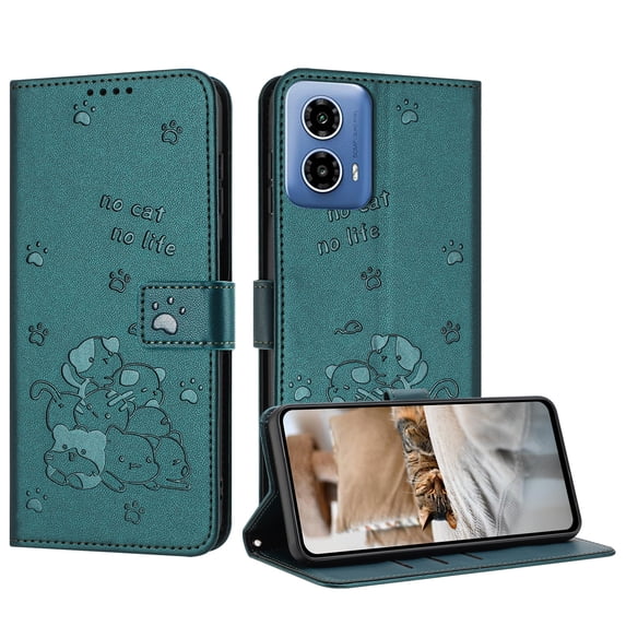 Allytechgroup Compatible with Motorola Moto G Stylus 5G (2024) Flip Wallet Case, PU Leather with Credit Card Slot Military Grade Drop Protection Cover for Moto G Stylus 5G (2024), Darkgreen