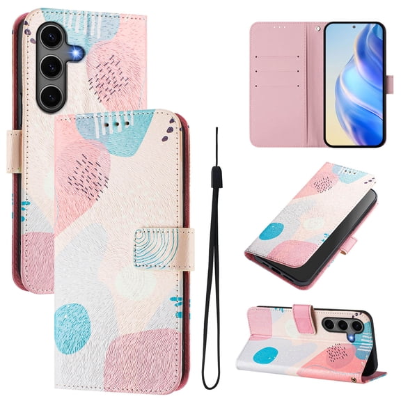 Allytechgroup Compatible with Samsung Galaxy A16 5G Wallet Case, Built-in Lanyard Credit Card Holder PU Leather Flip Kickstand Protective Shockproof Cover for Samsung Galaxy A16 5G, E