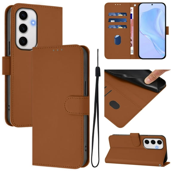 Allytechgroup Compatible with Samsung Galaxy A16 5G Wallet Case, Credit Card Holder PU Leather Flip Kickstand Protective Shockproof Cover Women Men for Samsung Galaxy A16 5G, Brown