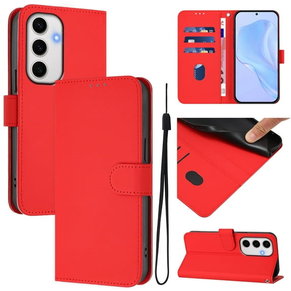 Allytechgroup Compatible with Samsung Galaxy A52 Wallet Case, Credit Card Holder PU Leather Flip Kickstand Protective Shockproof Cover Women Men for Samsung Galaxy A52, Red