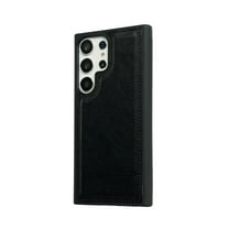 Allytechgroup Compatible with Samsung Galaxy S21 FE Case, PU Leather Slim Fit for Women Men Shockproof Protective Back Cover Phone Case for Samsung Galaxy S21 FE, Black