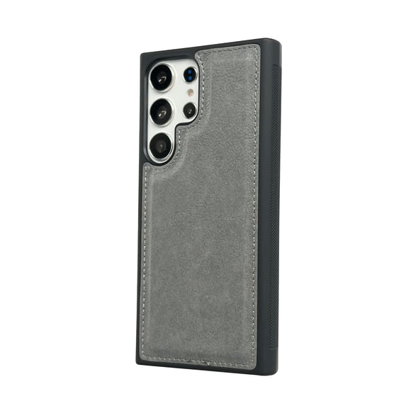 Allytechgroup Compatible with Samsung Galaxy S21 Ultra Case, PU Leather Slim Fit for Women Men Shockproof Protective Back Cover Phone Case for Samsung Galaxy S21 Ultra, Grey