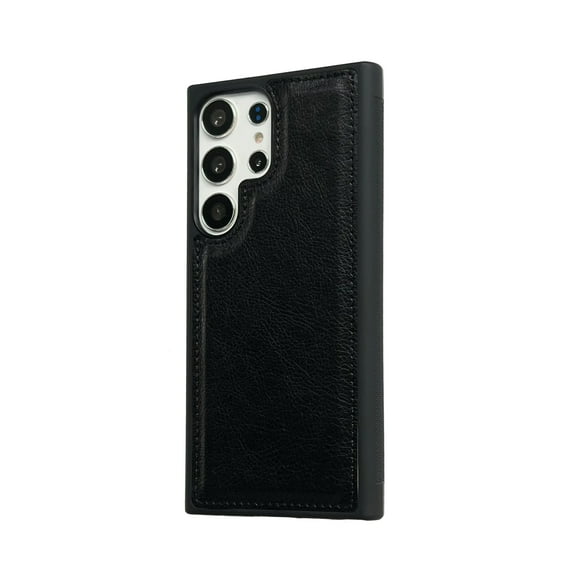 Allytechgroup Compatible with Samsung Galaxy S22 Plus Case, PU Leather Slim Fit for Women Men Shockproof Protective Back Cover Phone Case for Samsung Galaxy S22 Plus, Black