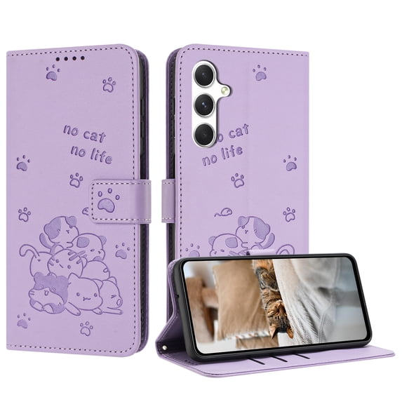 Allytechgroup Compatible with Samsung Galaxy S25 Edge Flip Wallet Case, PU Leather with Credit Card Slot Lanyard Military Grade Drop Protection Cover for Samsung Galaxy S25 Edge, Purple