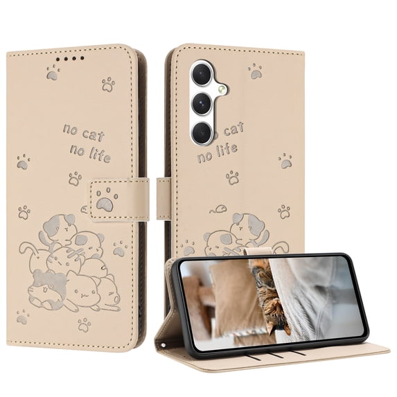 Allytechgroup Compatible with Samsung Galaxy S25 Edge Flip Wallet Case, PU Leather with Credit Card Slot Lanyard Military Grade Drop Protection Cover for Samsung Galaxy S25 Edge, Beige