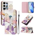 thumbnail image 1 of Allytechgroup Compatible with Samsung Galaxy S25 Ultra Wallet Case, Bulit-in Lanyard Credit Card Holder PU Leather Flip Kickstand Protective Shockproof Cover for Samsung Galaxy S25 Ultra, F, 1 of 15