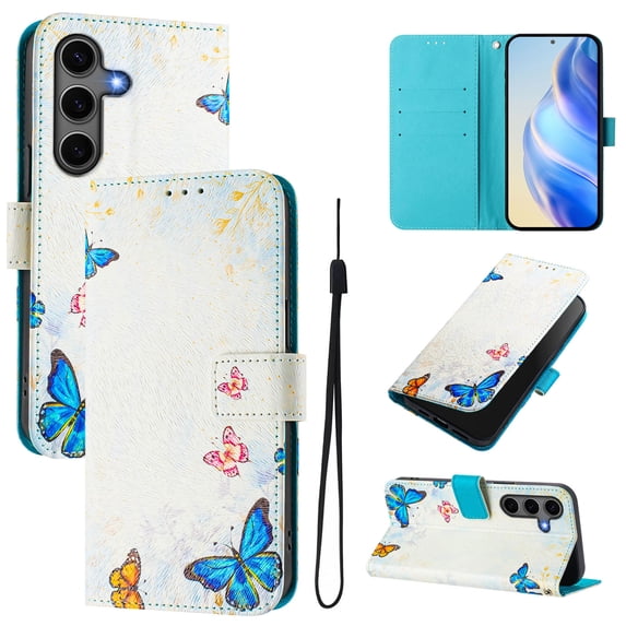 Allytechgroup Compatible with Samsung Galaxy S26+ Wallet Case, Built-in Lanyard Credit Card Holder PU Leather Flip Kickstand Protective Shockproof Cover for Samsung Galaxy S26+, M