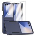 thumbnail image 1 of Allytechgroup Compatible for Samsung Galaxy Z Flip 7, with 1 Set Screen Protector Film Rugged Shockproof Military Grade Protection Dual Layers Hard PC TPU Phone Case for Galaxy Z Flip 7, Darkblue, 1 of 6
