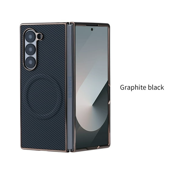 Allytechgroup Compatible with Samsung Galaxy Z Fold 6 Case, Slim Lightweight Support Wireless Charging Slim Lightweight Shockproof Magnetic Back Cover Bumper for Samsung Galaxy Z Fold 6, Black