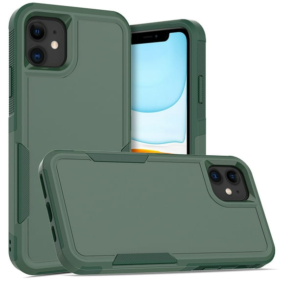 Allytechgroup Compatible for Apple iPhone 11, Rugged Shockproof Military Grade Protection Dual Layers Hard PC TPU Phone Case for iPhone 11, Darkgreen