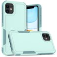 thumbnail image 1 of Allytechgroup Compatible for Apple iPhone 11, Rugged Shockproof Military Grade Protection Dual Layers Hard PC TPU Phone Case for iPhone 11, Mint, 1 of 5