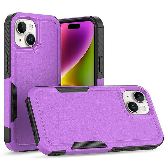 Allytechgroup Compatible for Apple iPhone 13, Rugged Shockproof Military Grade Protection Dual Layers Hard PC TPU Phone Case for iPhone 13, Purple