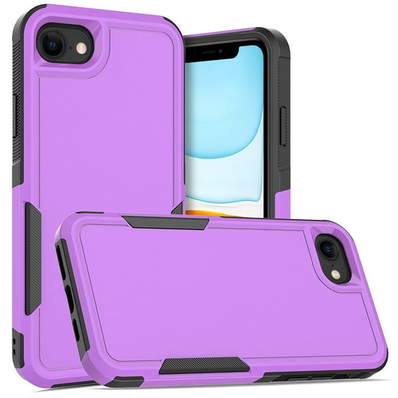 Allytechgroup Compatible for Apple iPhone 16e, Rugged Shockproof Military Grade Protection Dual Layers Hard PC TPU Phone Case for iPhone 16e, Purple
