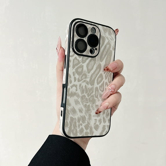 Allytechgroup Compatible with iPhone 11 Case for Women Girls, Slim Fit Leopard Print Pattern Shockproof Anti-Scratch Protection Bumper Phone Case for iPhone 11 Case, White