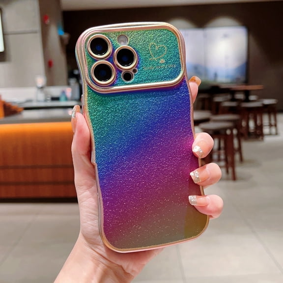 Allytechgroup Compatible with iPhone 11 Mirror Gradient Shimmer Case, Electroplated Frame Full-Body Shockproof Hard Cover Stylish Protective Case for Women Girls, Colorful