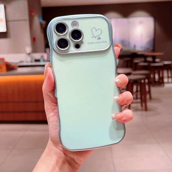 Allytechgroup Compatible with iPhone 11 Pro Max Mirror Gradient Shimmer Case, Electroplated Frame Full-Body Shockproof Hard Cover Stylish Protective Case for Women Girls, Green