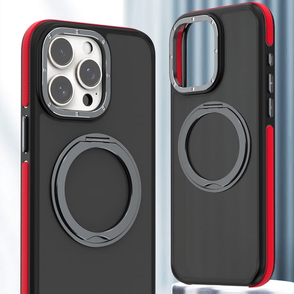 Allytechgroup for iPhone 12 Pro / 12 6.1" Case, 360° Rotatable Ring Holder Camera & Screen Protection Military Grade Drop Protection Shockproof Cover for iPhone 12 Pro / 12 6.1" Case, Red