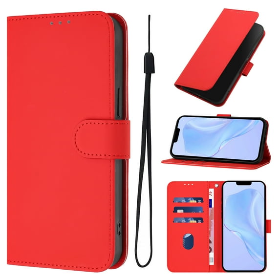 Allytechgroup Compatible with iPhone 12 Pro / 12 6.1" Wallet Case, Credit Card Holder PU Leather Flip Kickstand Protective Shockproof Cover Women Men for iPhone 12 Pro / 12 6.1", Red