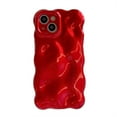 thumbnail image 1 of Allytechgroup Compatible with iPhone 12 Pro Wavy Phone Case, Cute Coquette 3D Wave Bubble Pattern and Stylish Wavy Border Protection Shockproof Phone Case for Women Girls, Red, 1 of 9