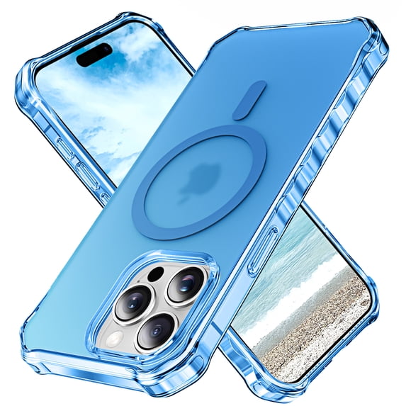 Allytechgroup Compatible with iPhone 13 Pro Max Case for Women Girls, Compatible with Magsafe Slim Phone Case Shockproof Magnetic Back Cover for iPhone 13 Pro Max, Blue