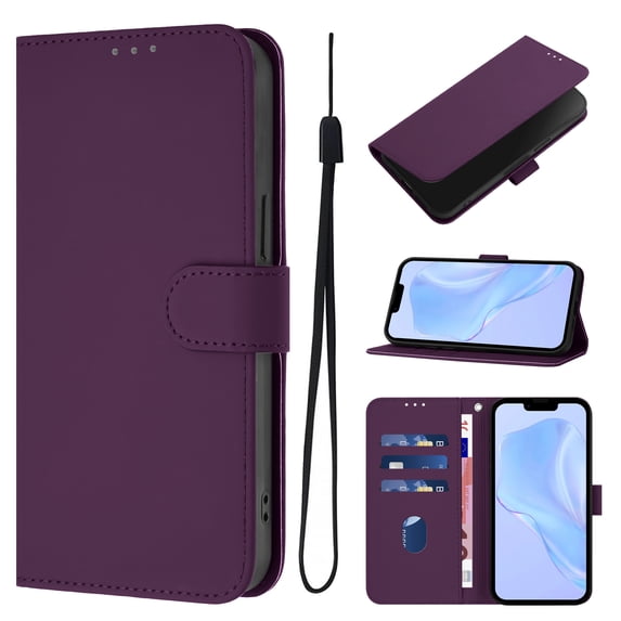 Allytechgroup Compatible with iPhone 14 Plus Wallet Case, Credit Card Holder PU Leather Flip Kickstand Protective Shockproof Cover Women Men for iPhone 14 Plus, Violet
