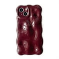 thumbnail image 1 of Allytechgroup Compatible with iPhone 15 Plus Wavy Phone Case, Cute Coquette 3D Wave Bubble Pattern and Stylish Wavy Border Protection Shockproof Phone Case for Women Girls, Winered, 1 of 8