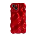 thumbnail image 1 of Allytechgroup Compatible with iPhone 15 Pro Wavy Phone Case, Cute Coquette 3D Wave Bubble Pattern and Stylish Wavy Border Protection Shockproof Phone Case for Women Girls, Red, 1 of 9