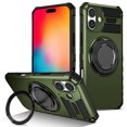 thumbnail image 1 of Allytechgroup Compatible with iPhone 16 Case with 1 Pack Screen Protector, Slim Fit 360° Ring Holder Shockproof Kickstand Magnetic Car Mount Supported Non-Slip Protective, for Women Men, Darkgreen, 1 of 11