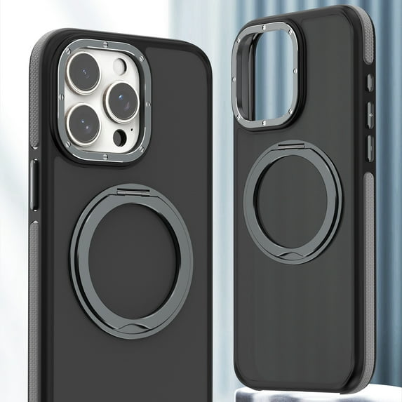 Allytechgroup Compatible with iPhone 16 Case, 360° Rotatable Ring Holder Camera & Screen Protection Military Grade Drop Protection Shockproof Cover for iPhone 16 Case, Gray