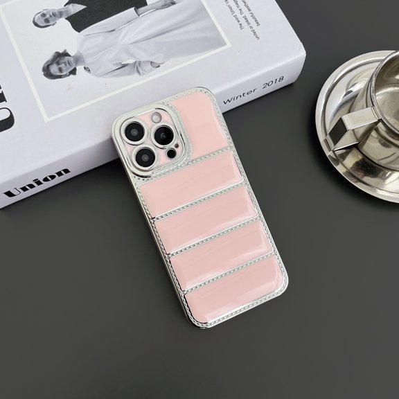 Allytechgroup Compatible with iPhone 16 Case, Plating Frame Slim Lightweight Phone Case for Women Men Shockproof and Anti-Scratch Protective Back Cover for iPhone 16, Pink