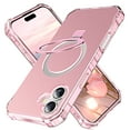 thumbnail image 1 of Allytechgroup Compatible with iPhone 16 Case with Stand, Compatible with Magsafe Built-in Rotatable Kickstand Military Grade Drop Protection Cover Bumper for iPhone 16, Pink, 1 of 6