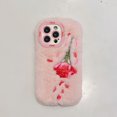 thumbnail image 1 of Allytechgroup Compatible with iPhone 16 Cute Plush Case with Stand, Slim Phone Case with Camera Lens Kickstand for Women Girls Shockproof Anti-Scratch Protective Bumper for iPhone 16, Pink, 1 of 1