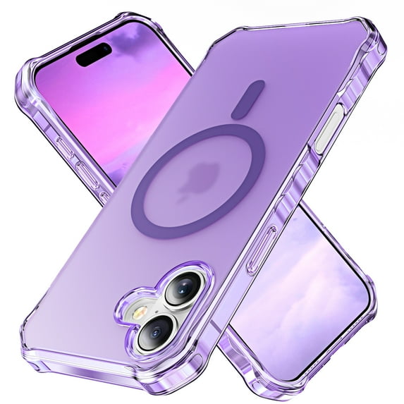 Allytechgroup Compatible with iPhone 16 Plus Case for Women Girls, Compatible with Magsafe Slim Phone Case Shockproof Magnetic Back Cover for iPhone 16 Plus, Purple