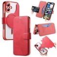 thumbnail image 1 of Allytechgroup Compatible with iPhone 16 Plus Wallet Case with Camera Lens Protector, PU Leather Kickstand Card Slots Case Magnetic Shockproof Protective Back Cover Bumper for Women Men, Red, 1 of 11