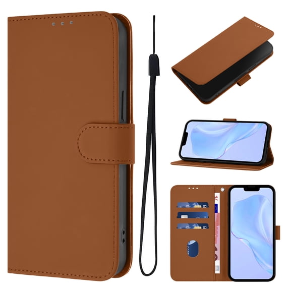 Allytechgroup Compatible with iPhone 16 Plus Wallet Case, Credit Card Holder PU Leather Flip Kickstand Protective Shockproof Cover Women Men for iPhone 16 Plus, Brown