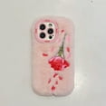 thumbnail image 1 of Allytechgroup Compatible with iPhone 16 Pro Cute Plush Case with Stand, Slim Phone Case with Camera Lens Kickstand for Women Girls Shockproof Anti-Scratch Protective Bumper for iPhone 16 Pro, Pink, 1 of 1
