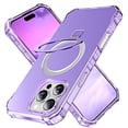 thumbnail image 1 of Allytechgroup Compatible with iPhone 16 Pro Max Case with Stand, Compatible with Magsafe Built-in Rotatable Kickstand Military Grade Drop Protection Cover Bumper for iPhone 16 Pro Max, Purple, 1 of 6